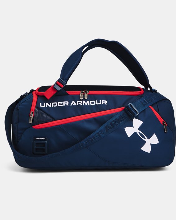 Unisex UA Contain Duo SM Backpack Duffle, Navy, pdpMainDesktop image number 0